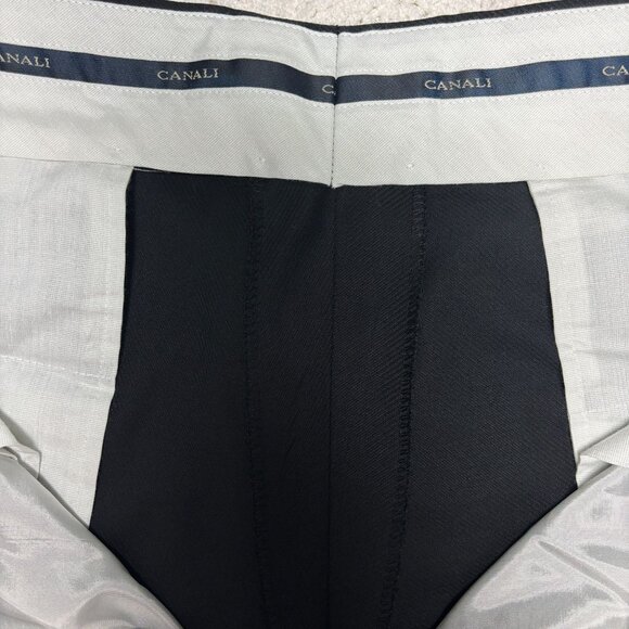 Canali Mens Wool Pleated Dress Pants Black Trousers 54IT w36 Made In Italy NWOT - Picture 7 of 15